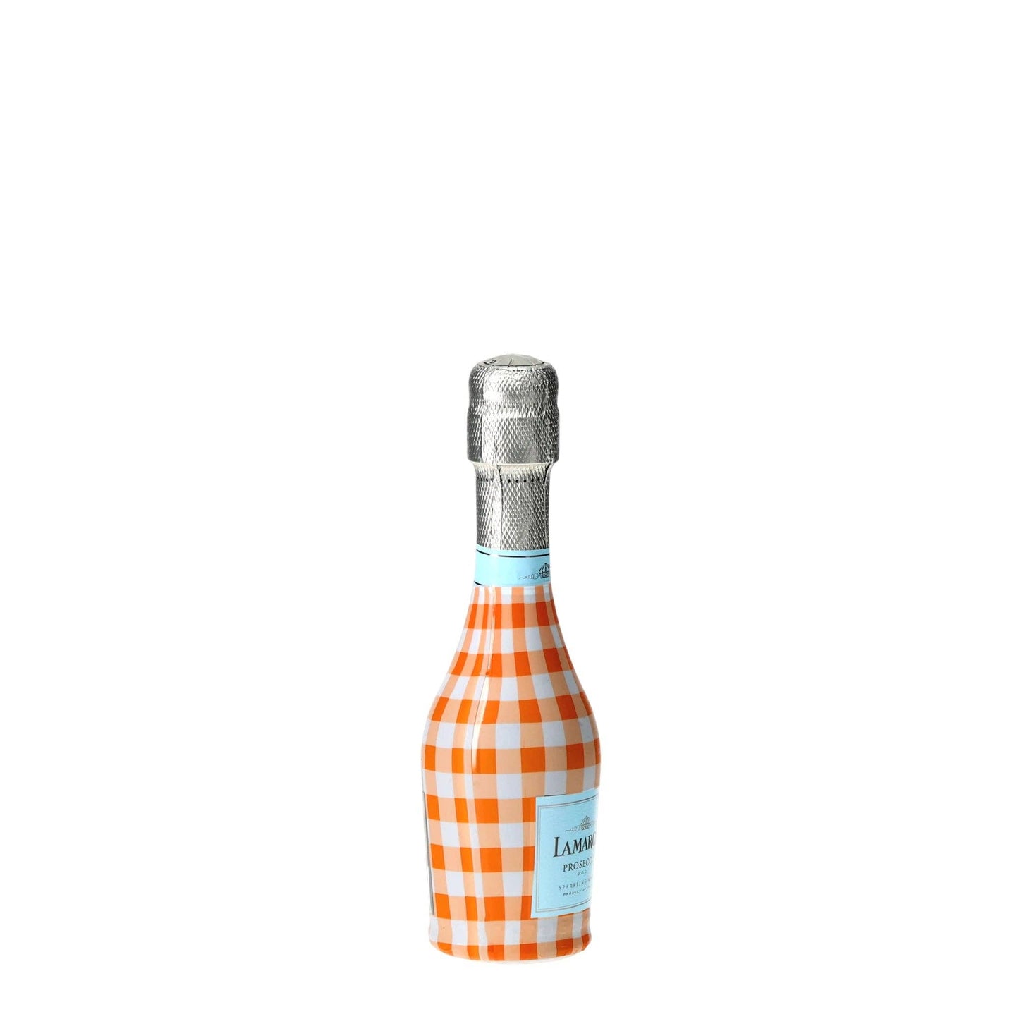 Orange & White Gingham Mini Prosecco Wraps (Set of 3)