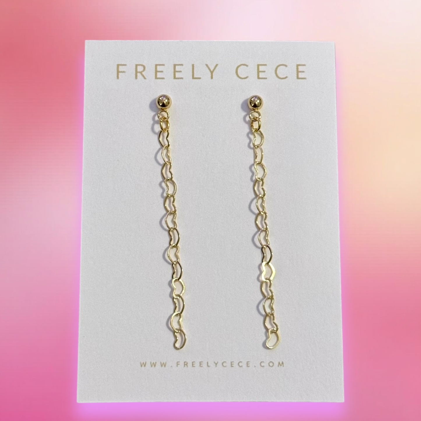 Heart Chain Duster Earrings