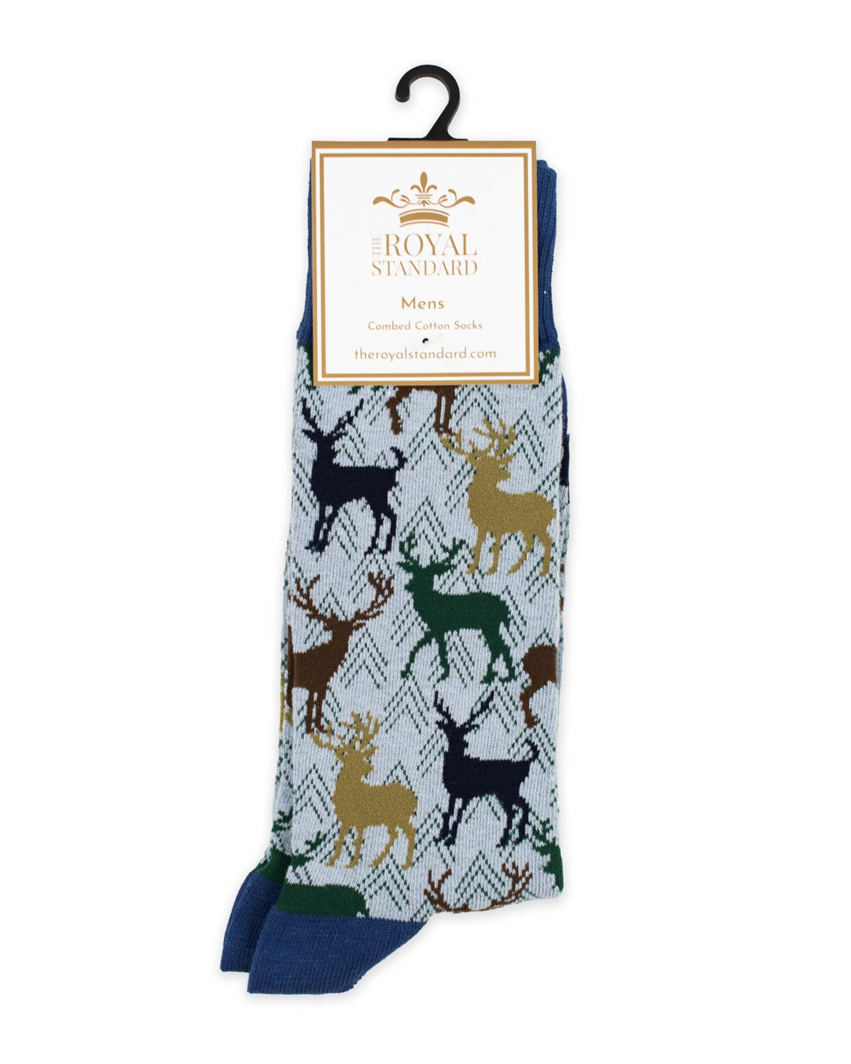 Men's Stag Socks Gray/Navy/Green One Size