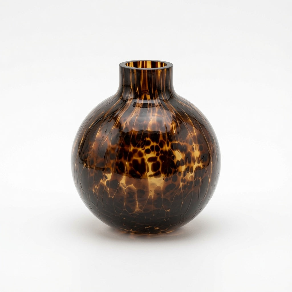 Creative Co-Op: Tortoise Shell Finish Glass Vase