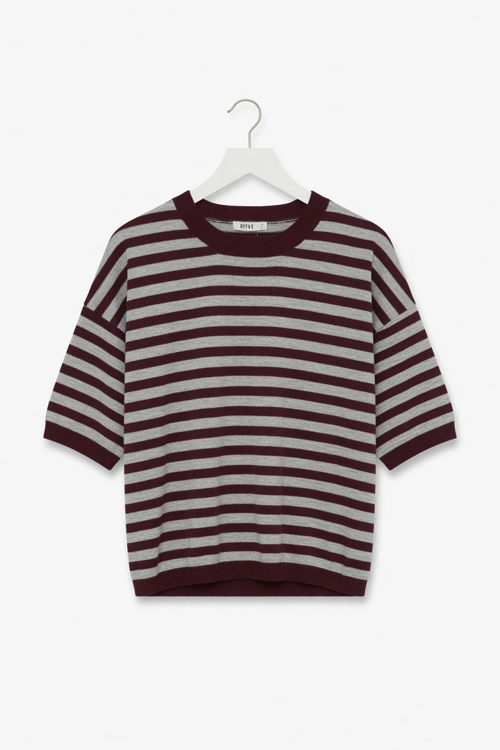 HYFVE: Short Sleeve Sweater - Wine