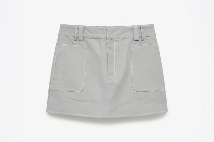 Washed Cargo Mini Skirt