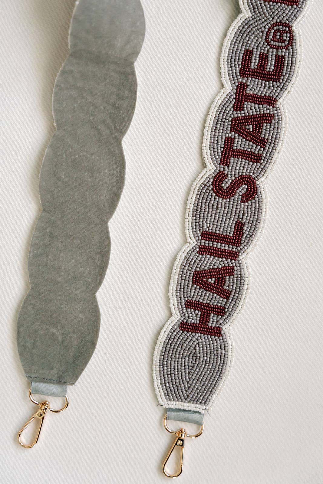 Mississippi State University Fully Beaded Scalloped Purse Strap