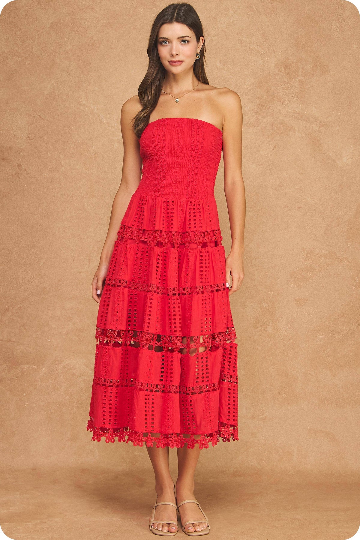 Eyelet Lace Tube Dress