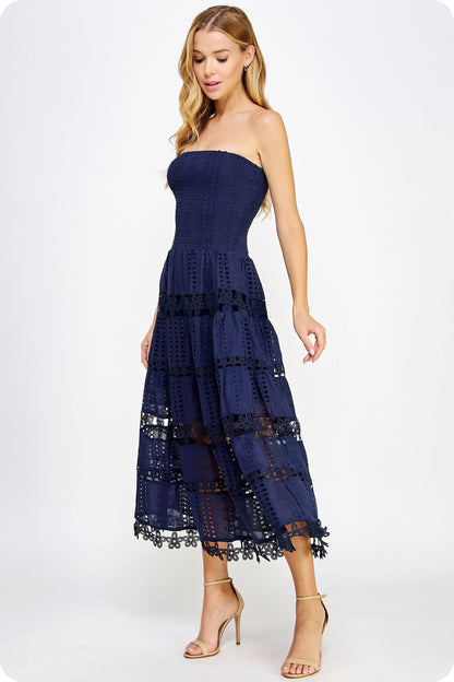 Eyelet Lace Tube Dress