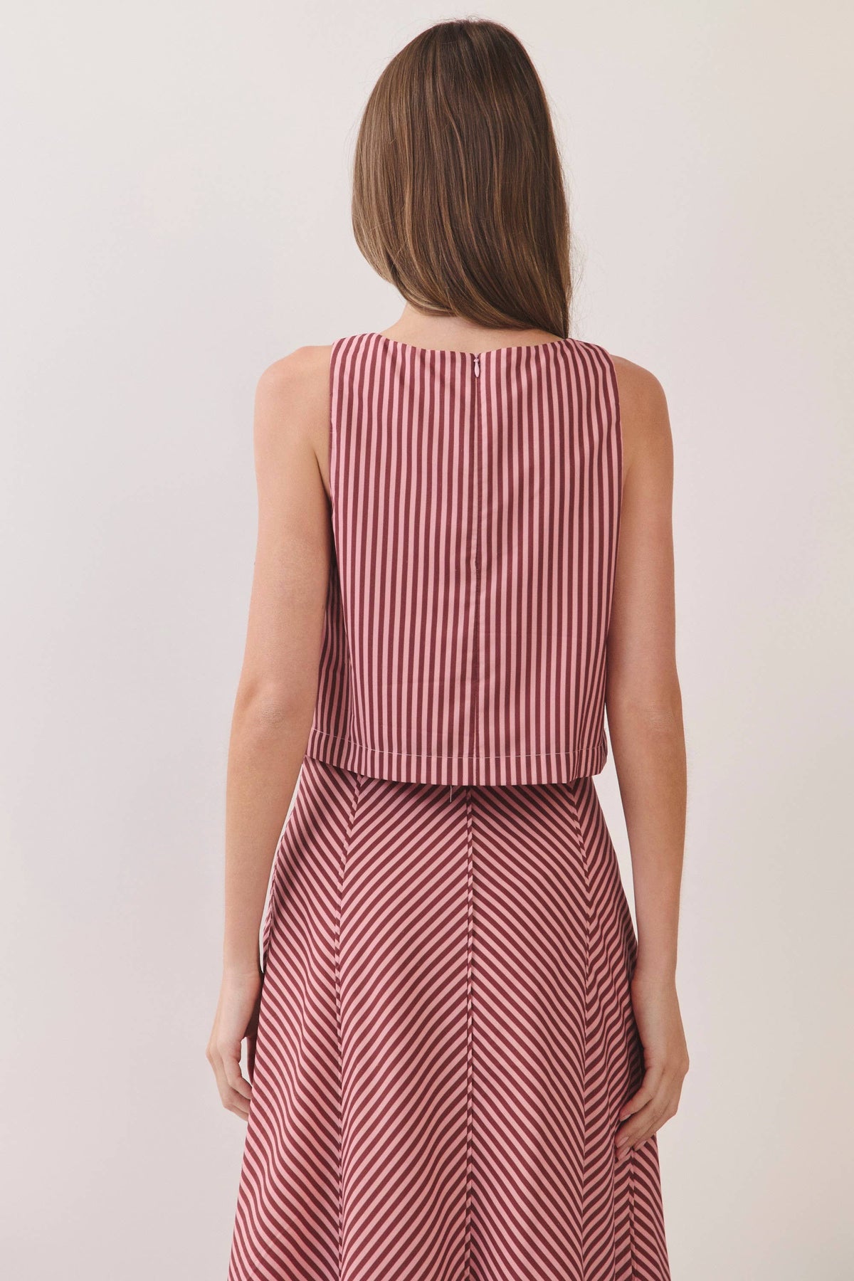 Pink and Maroon Stripped S