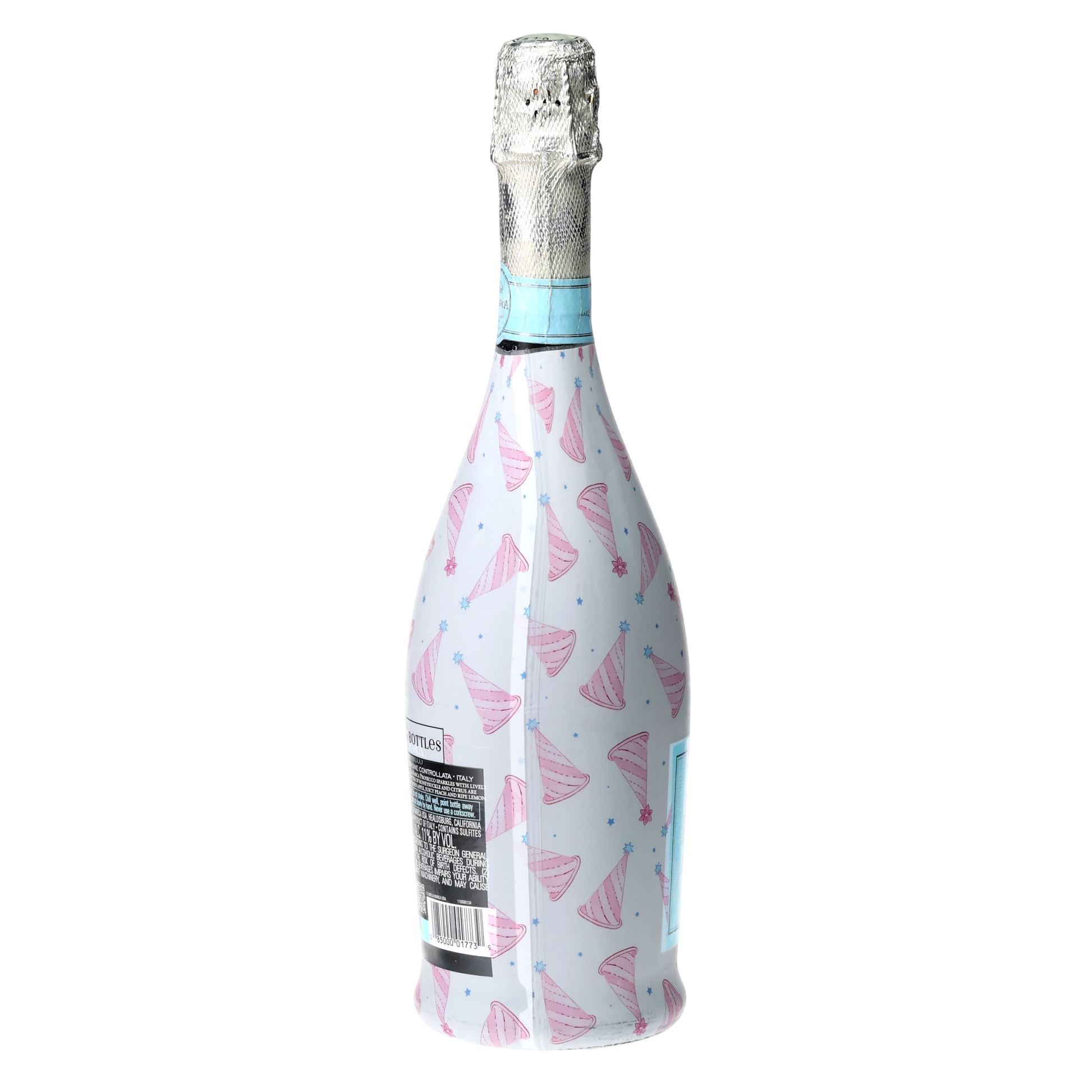 Pastel Birthday Party Hats Prosecco Bottle Wrap