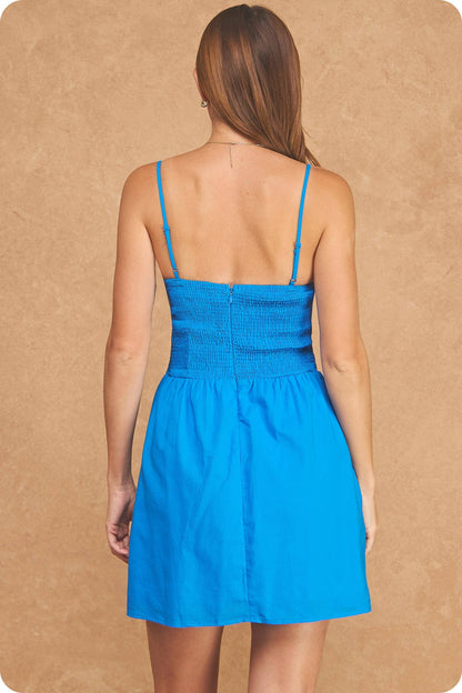 Top Stitch Bustier Sleeveless Mini Dress