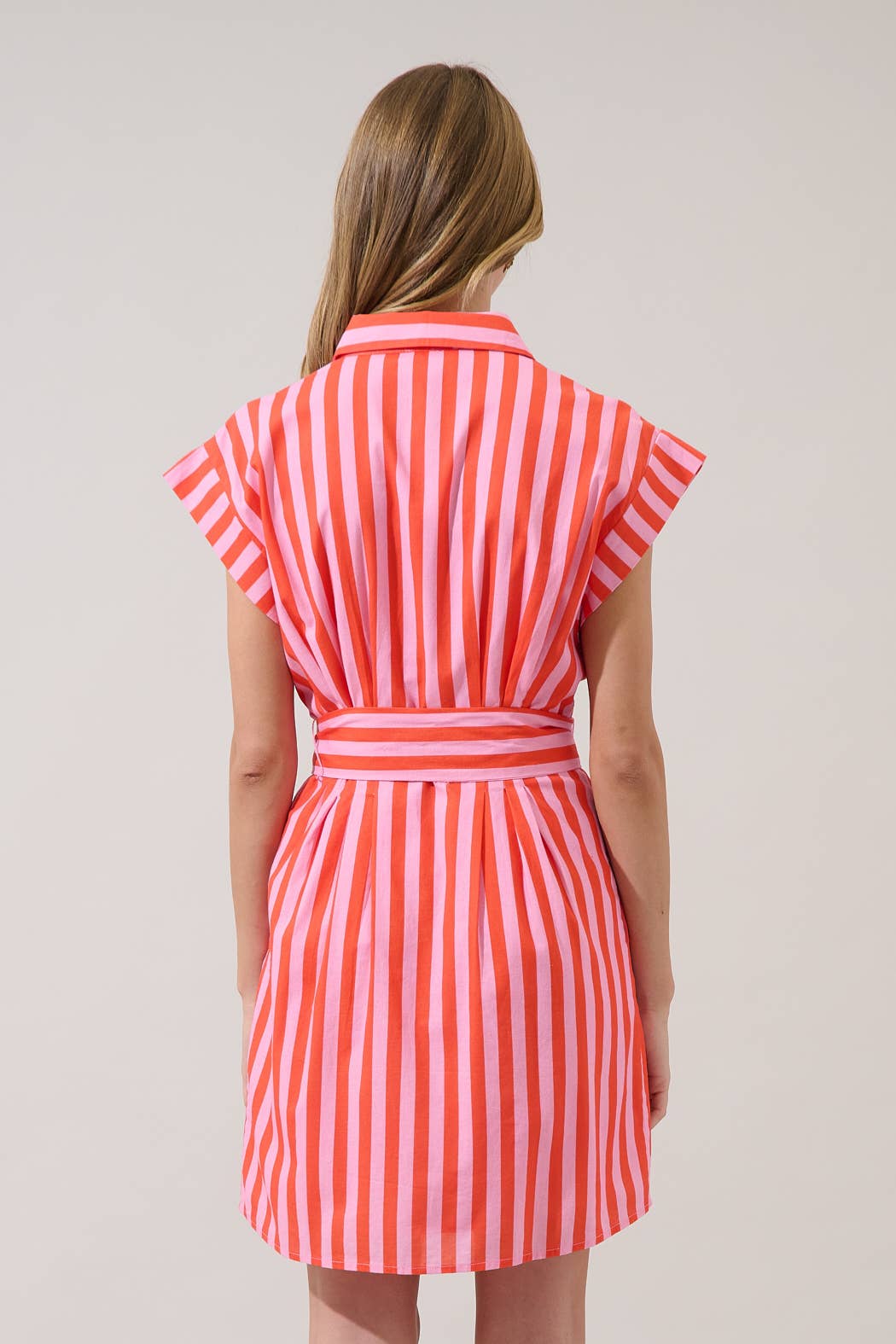 Samera Button Up Mini Dress Lasha Stripe