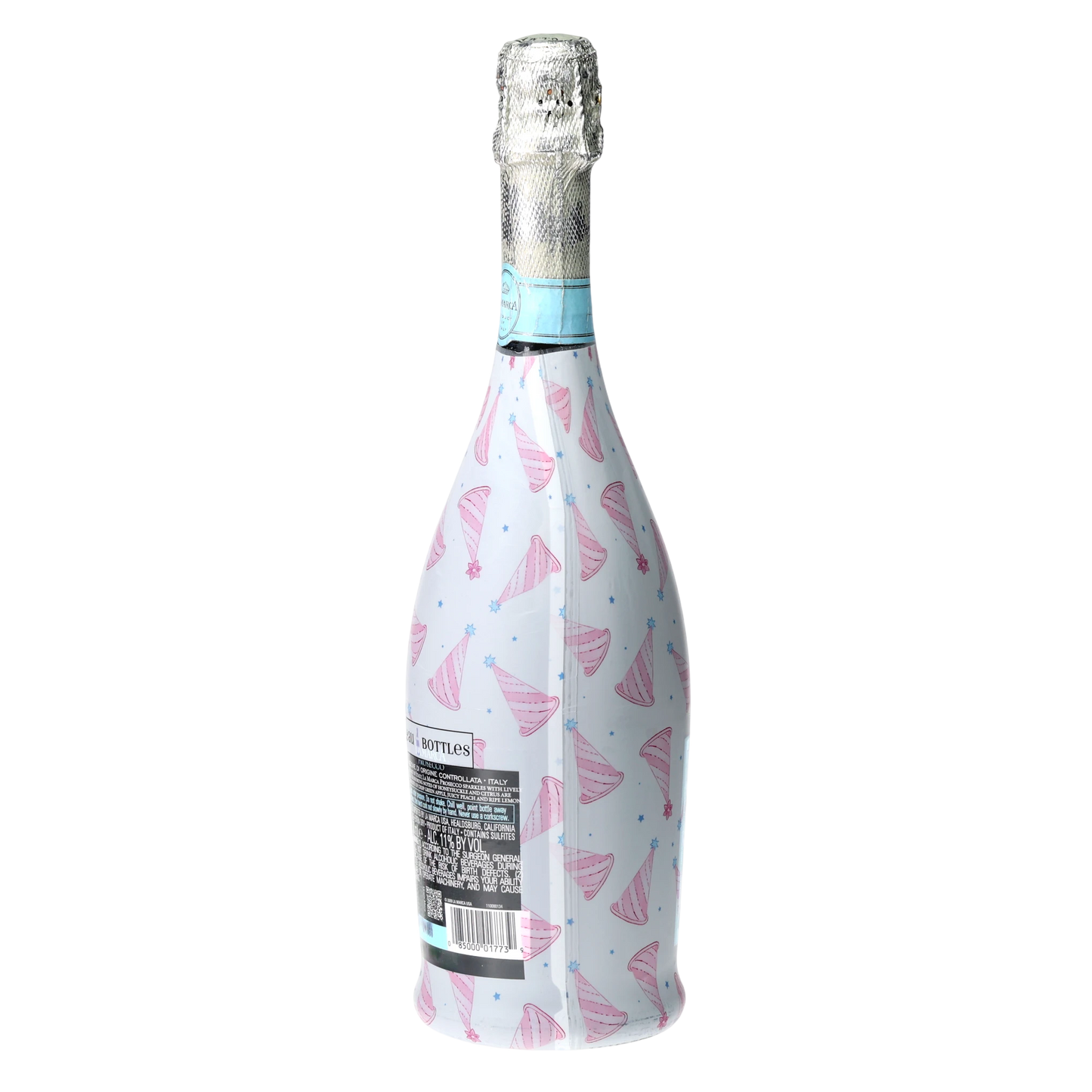 Pastel Birthday Party Hats Prosecco Bottle Wrap