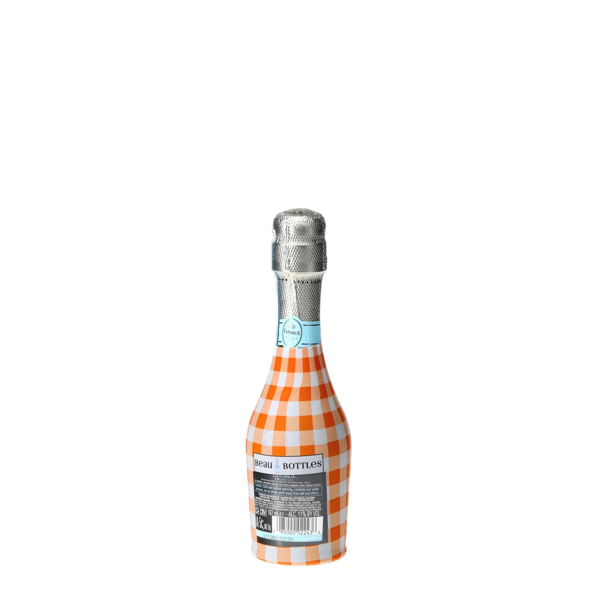 Orange & White Gingham Mini Prosecco Wraps (Set of 3)