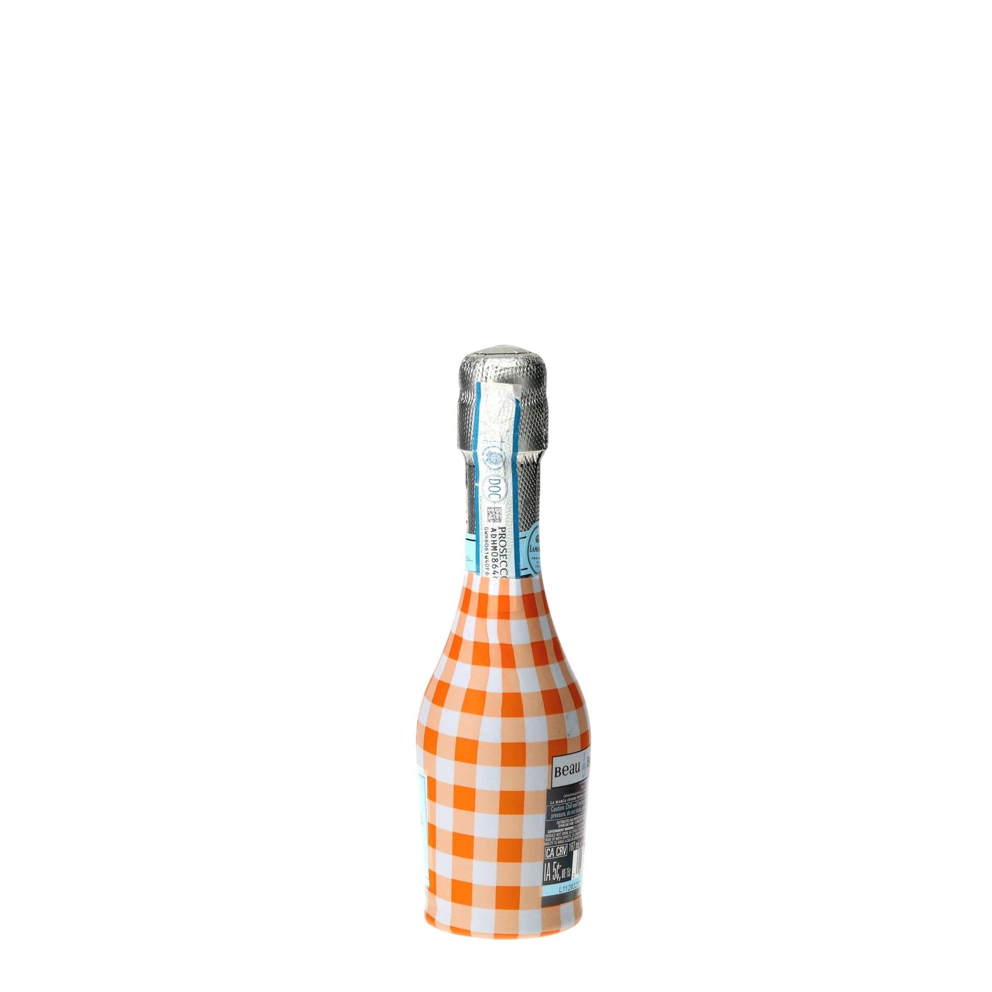 Orange & White Gingham Mini Prosecco Wraps (Set of 3)