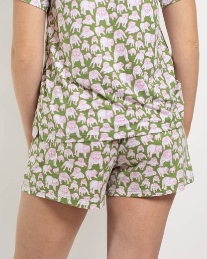 Chelsea Bulldog Sleep Shorts   Green/Pink/White   -Asst.