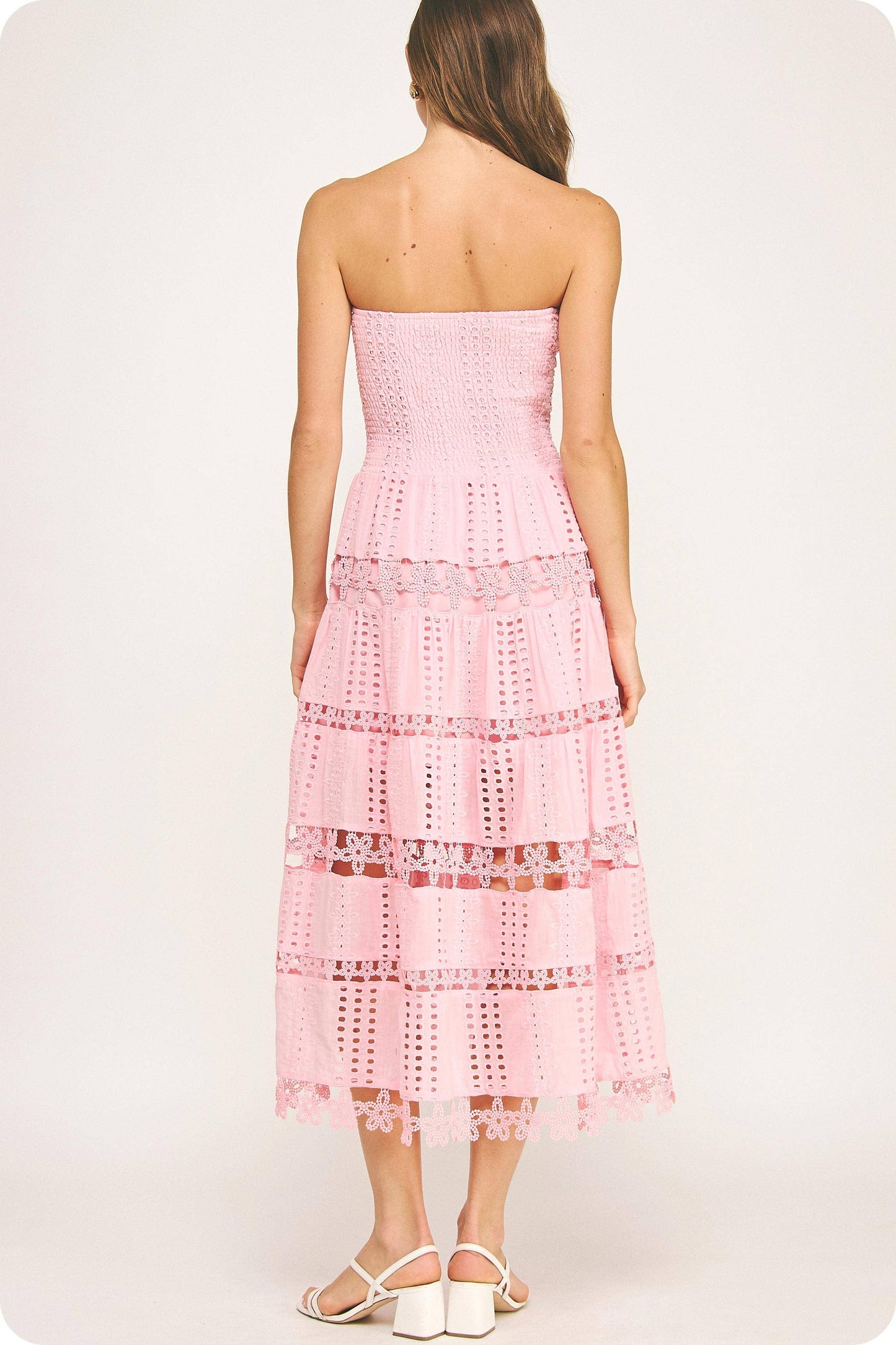 Eyelet Lace Tube Dress