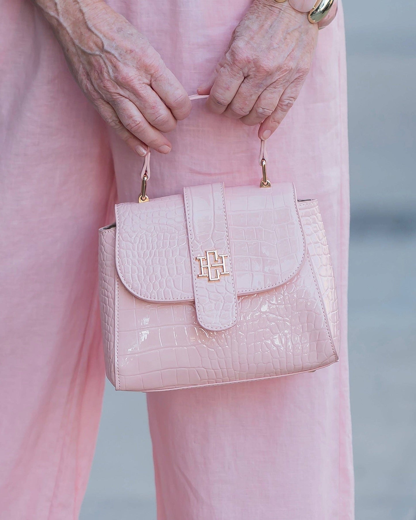 Tucker Handbag Blush Patent EC