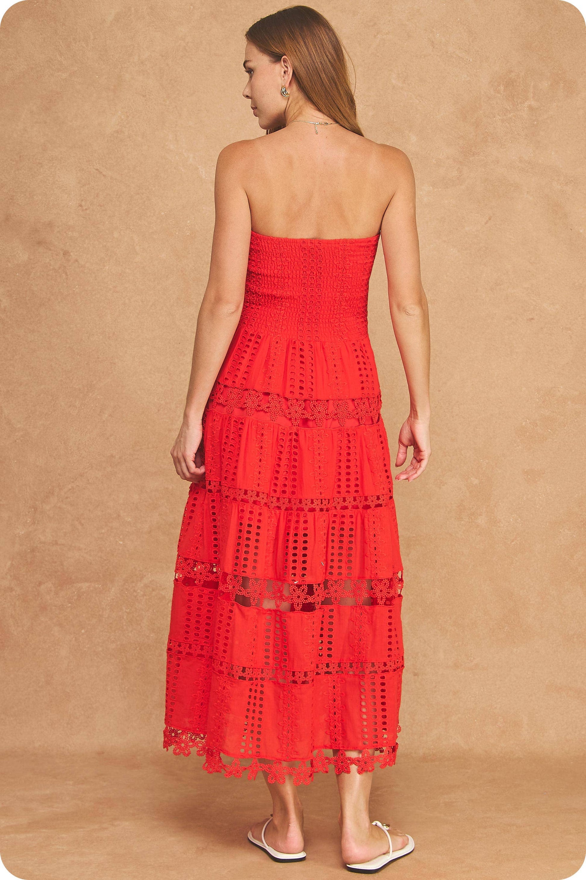Eyelet Lace Tube Dress