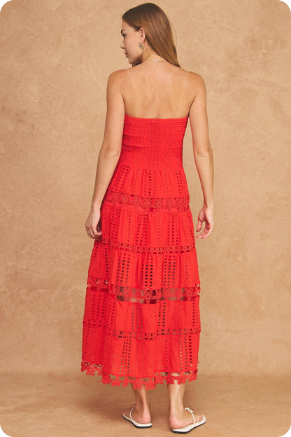 Eyelet Lace Tube Dress