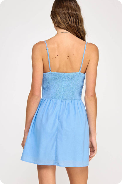 Top Stitch Bustier Sleeveless Mini Dress