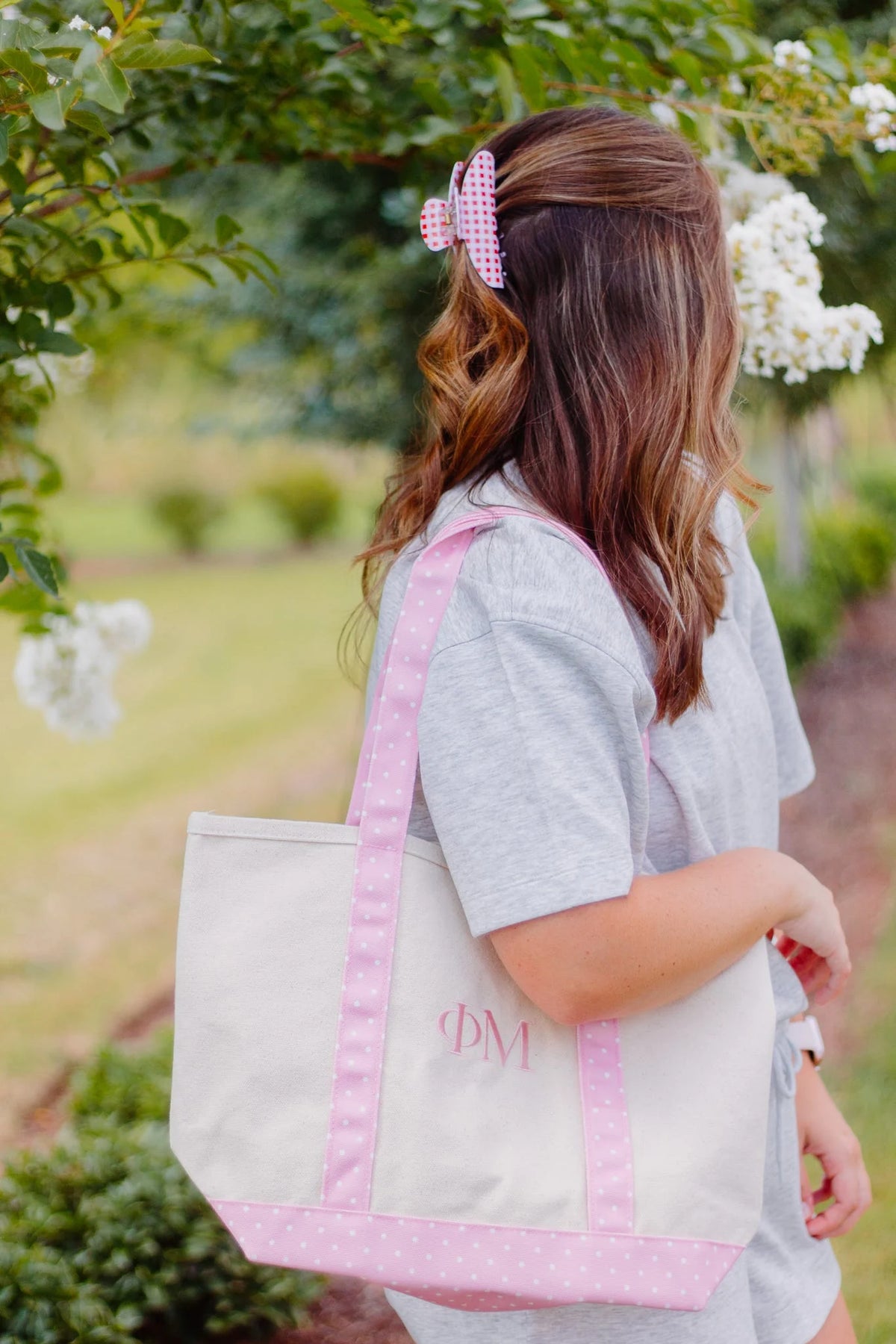Rush Greek Gifts: Canvas Polka Dot Tote Bag