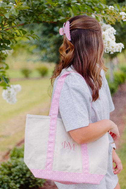 Rush Greek Gifts: Canvas Polka Dot Tote Bag