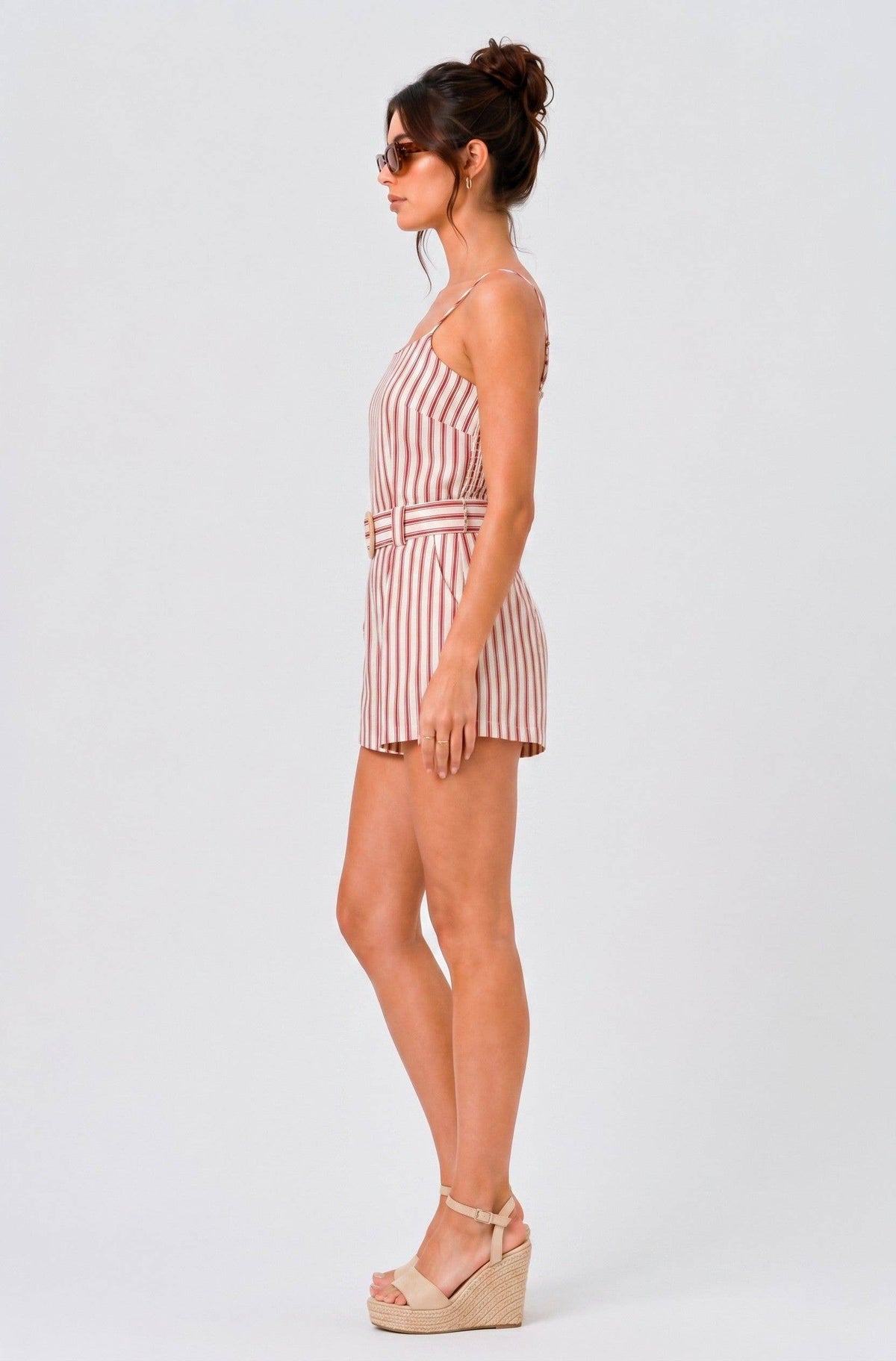 CR11893-1 - STRIPED ROMPER W/ BELT