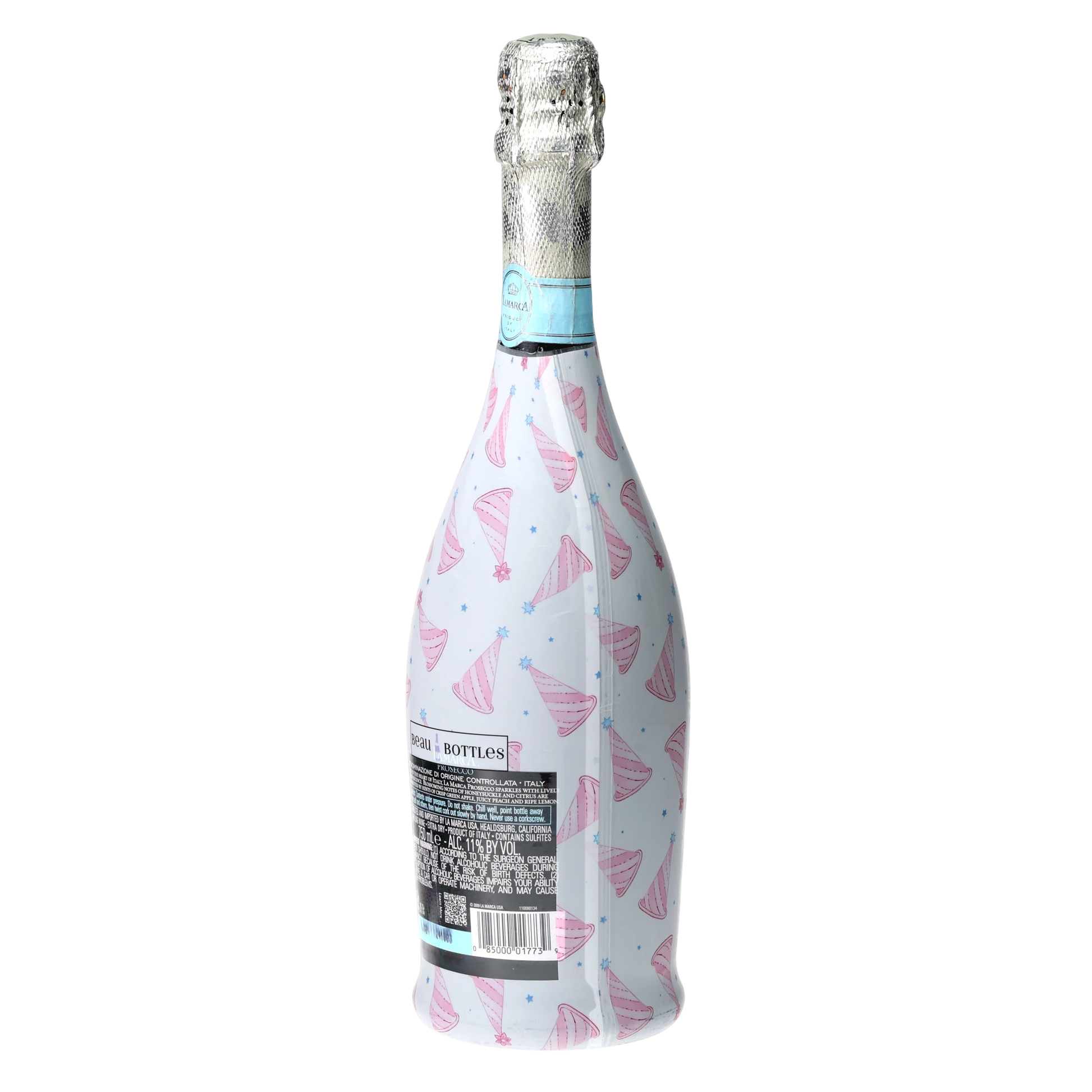Pastel Birthday Party Hats Prosecco Bottle Wrap