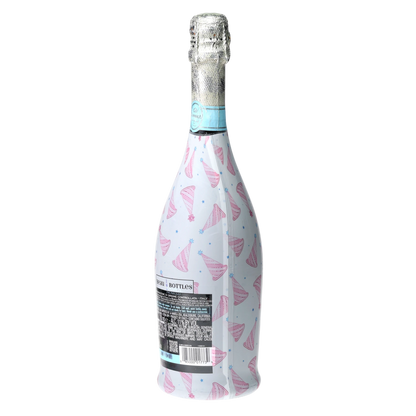 Pastel Birthday Party Hats Prosecco Bottle Wrap