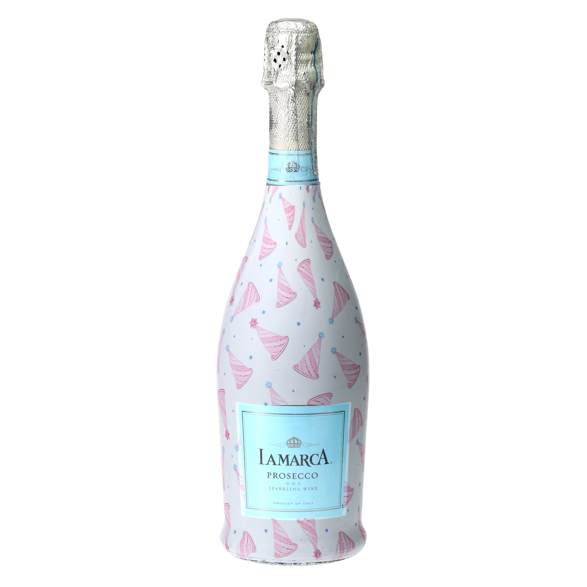 Pastel Birthday Party Hats Prosecco Bottle Wrap