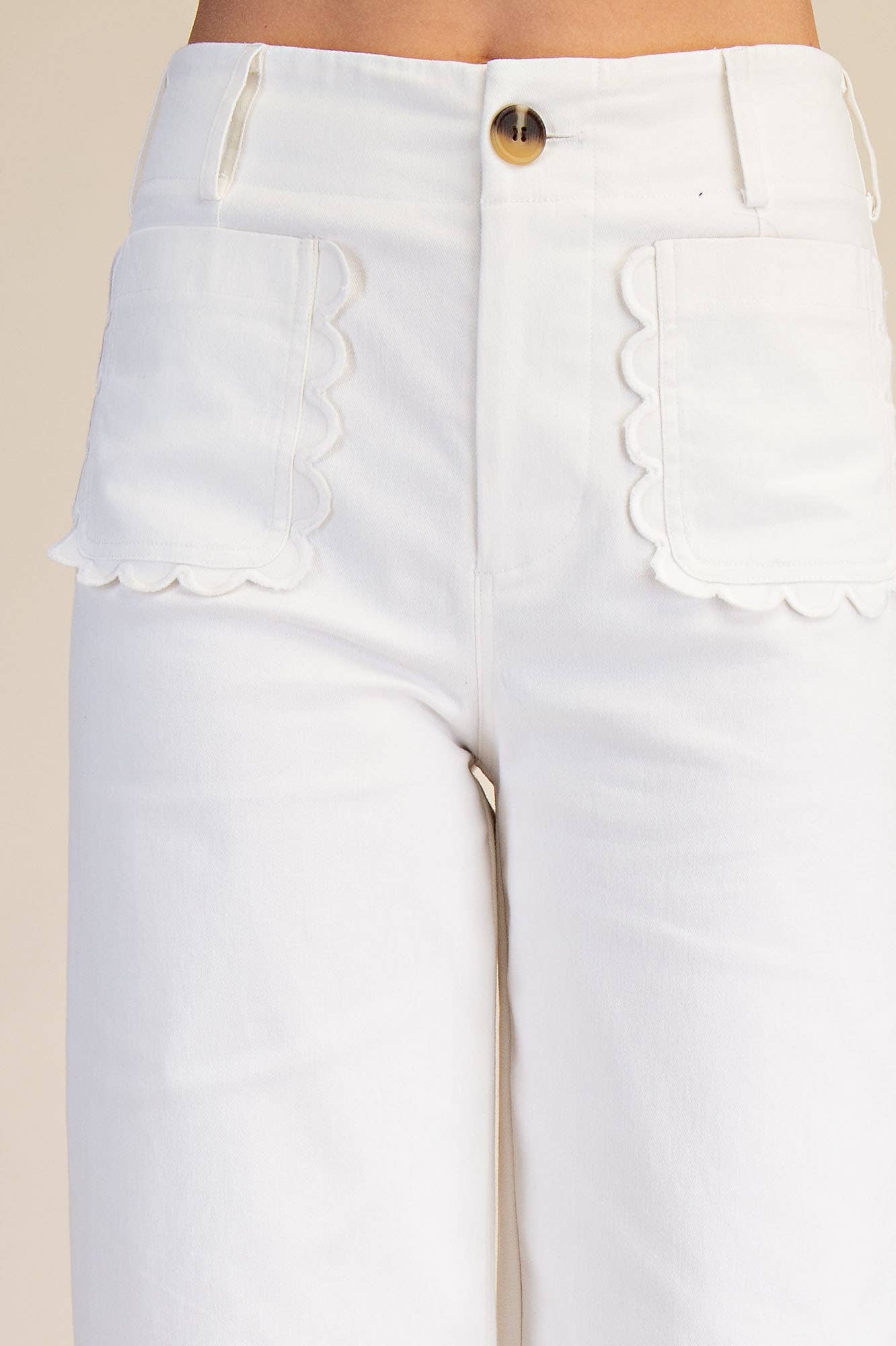 Colette Wide-Leg Scallop Pocket Pants - Reorder Friendly