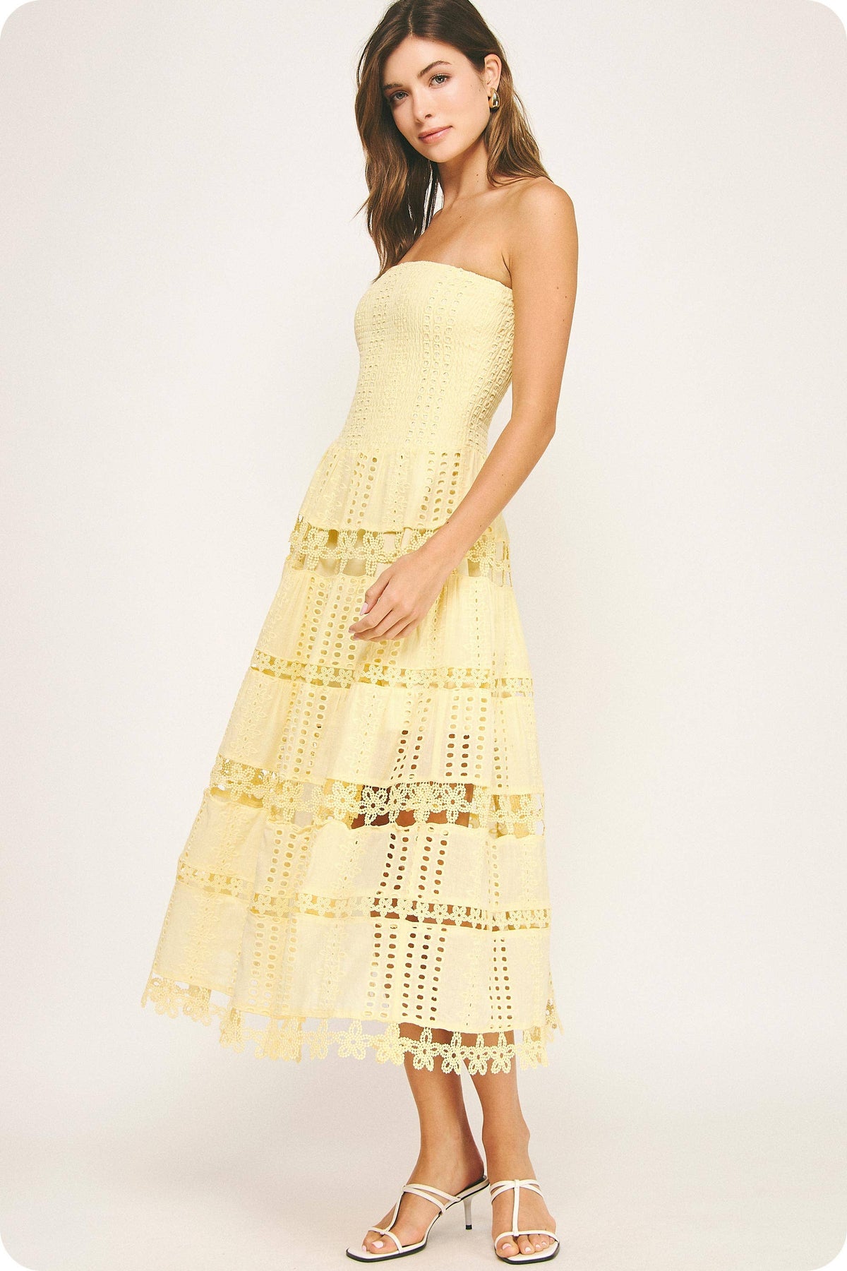 Eyelet Lace Tube Dress
