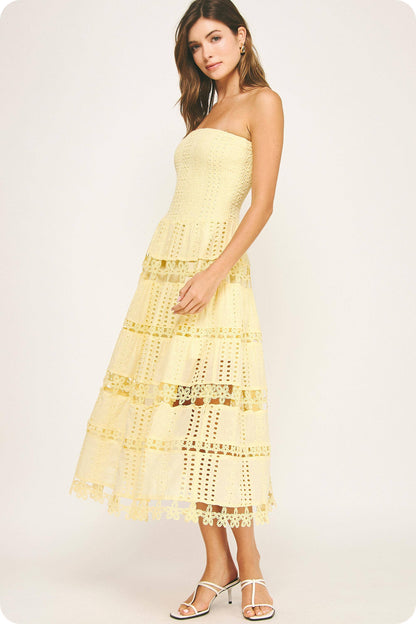 Eyelet Lace Tube Dress