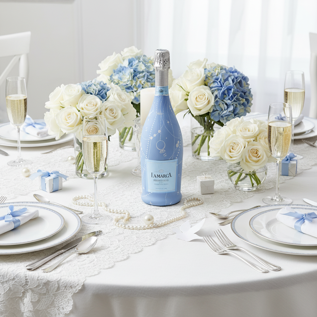 Blue Pearls & Prosecco Prosecco Bottle Wrap