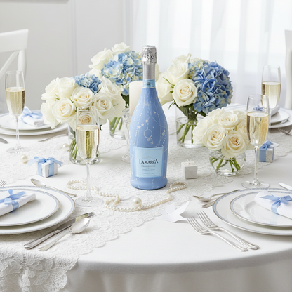 Blue Pearls & Prosecco Prosecco Bottle Wrap