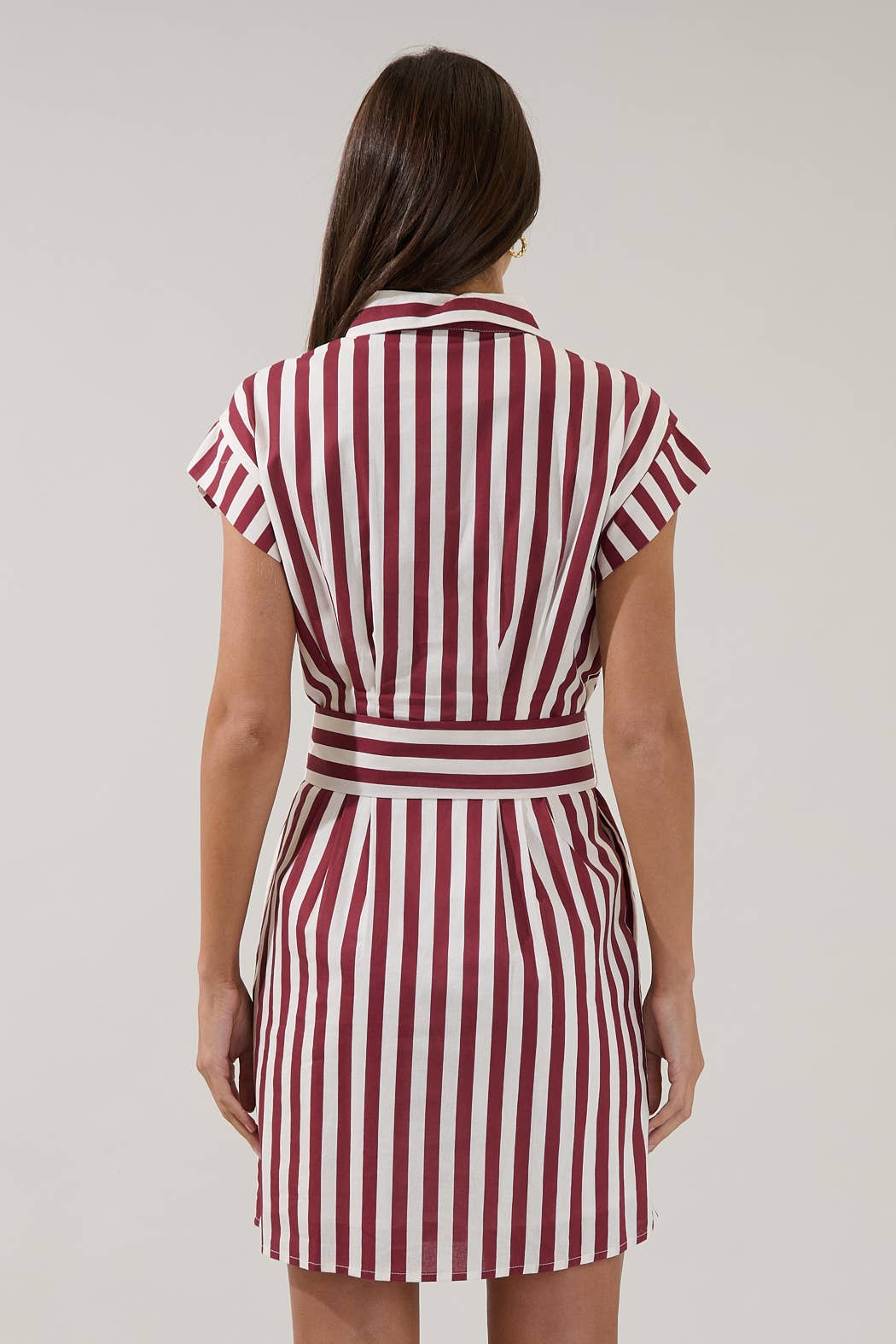 Samera Button Up Mini Dress Lasha Stripe