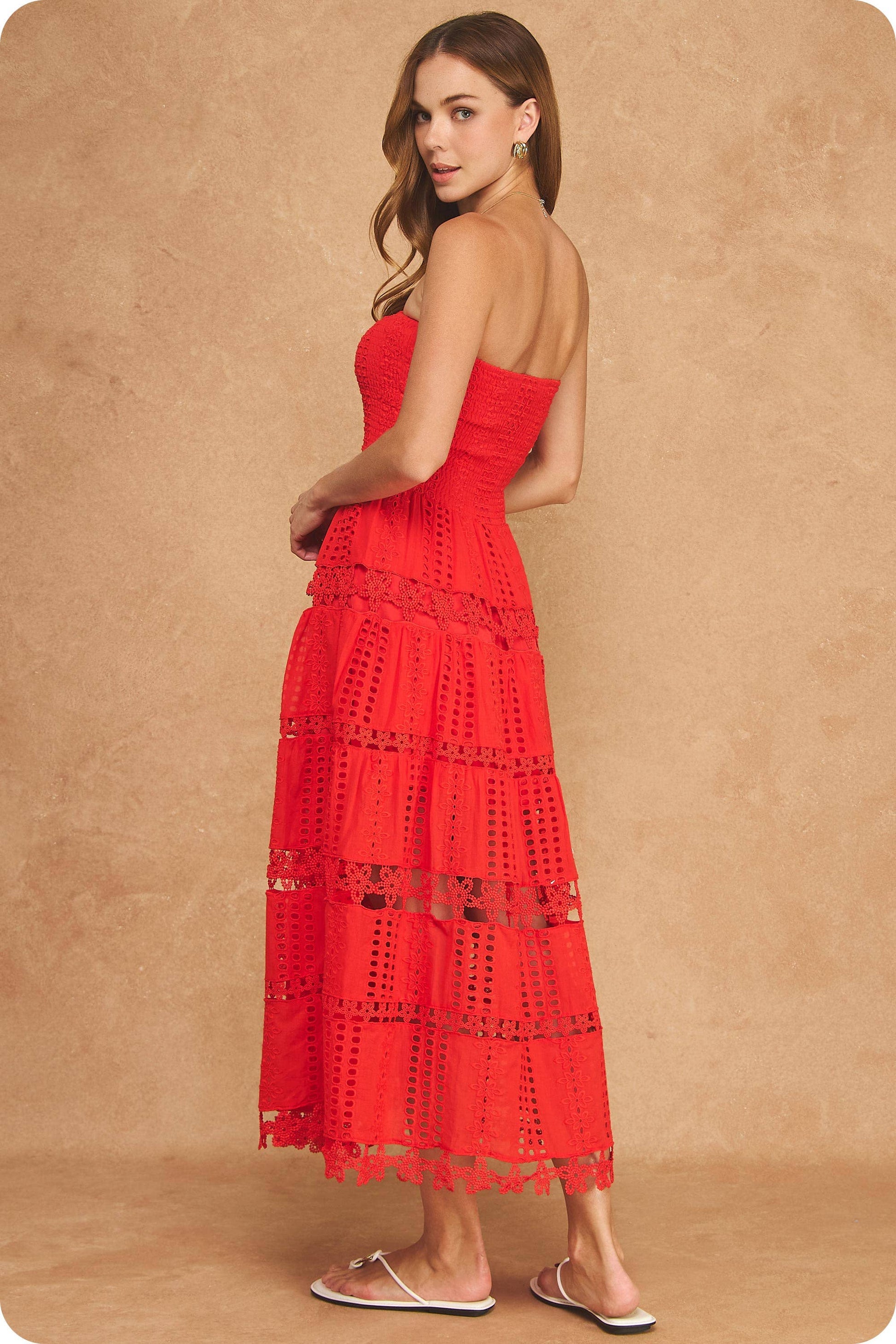 Eyelet Lace Tube Dress