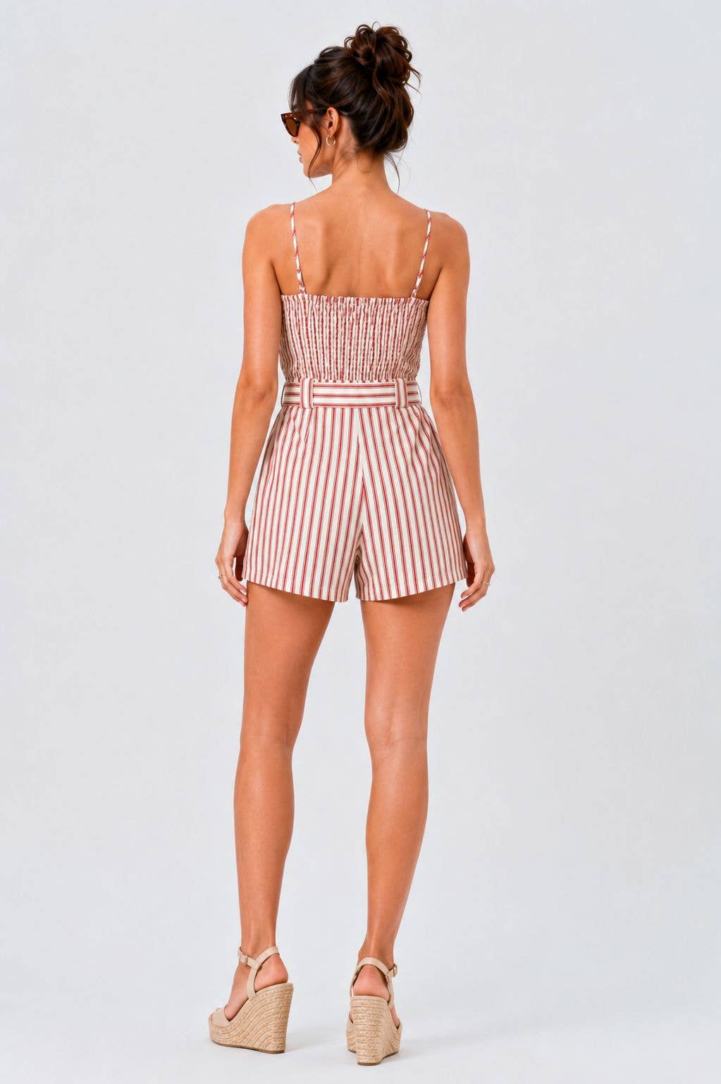CR11893-1 - STRIPED ROMPER W/ BELT