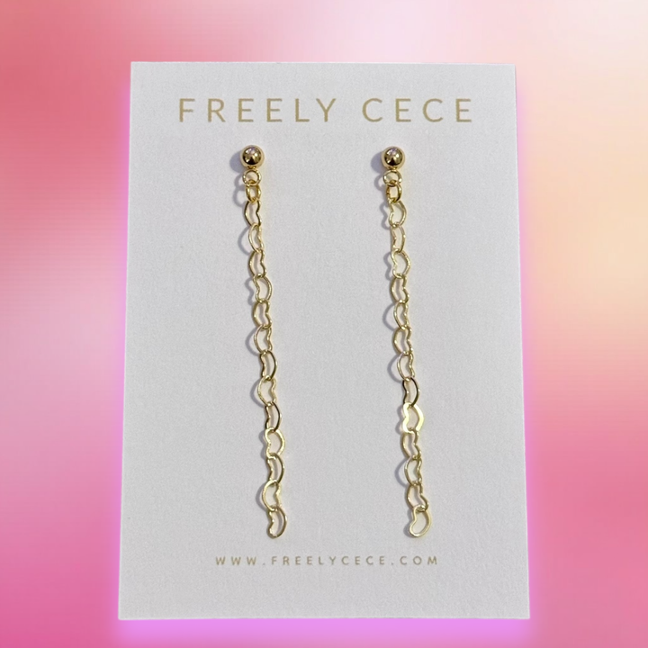 Heart Chain Duster Earrings 