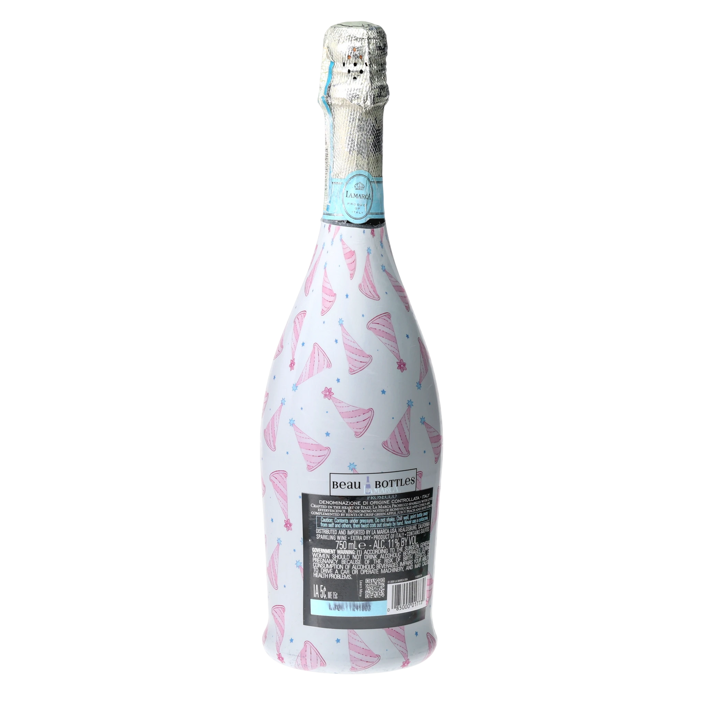 Pastel Birthday Party Hats Prosecco Bottle Wrap