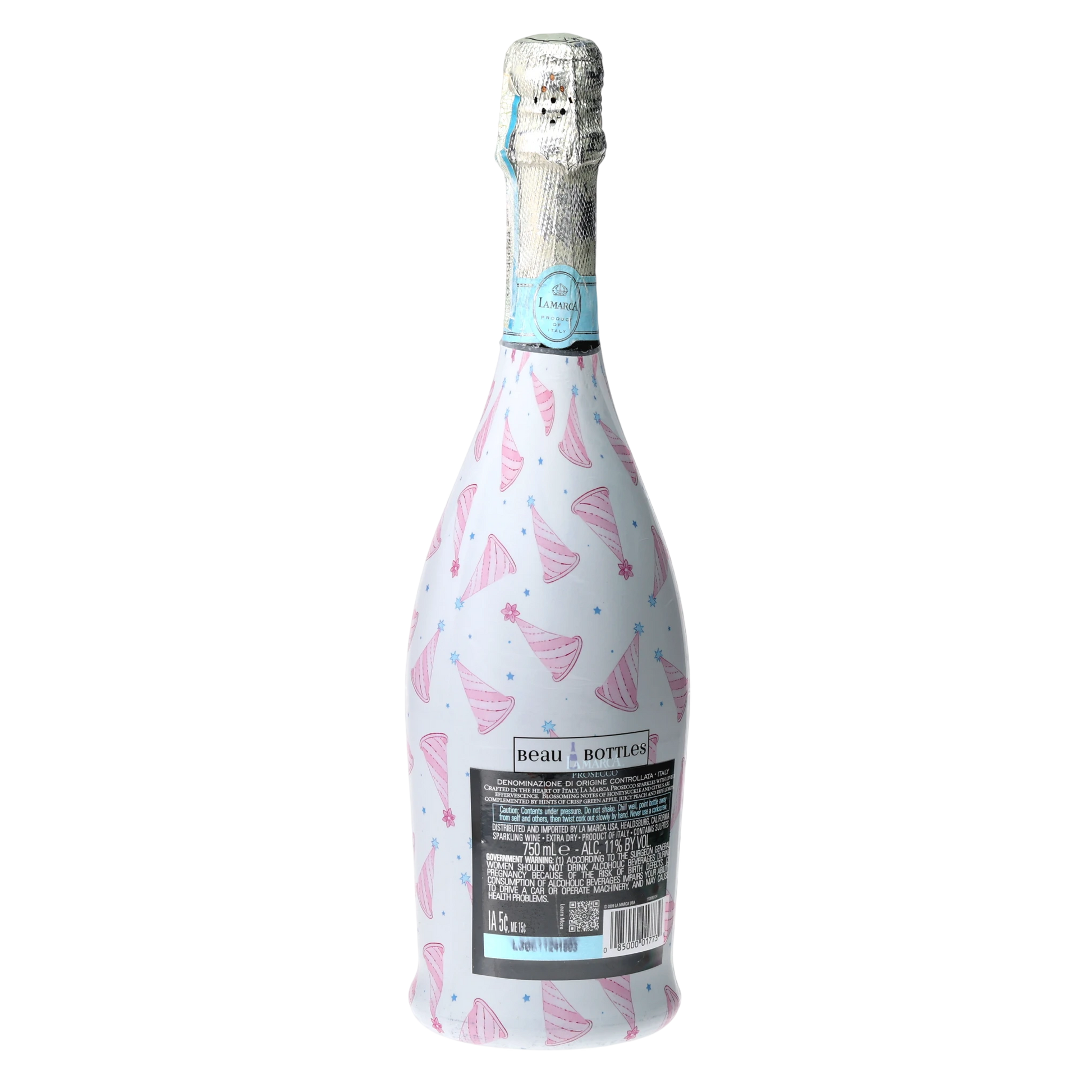 Pastel Birthday Party Hats Prosecco Bottle Wrap