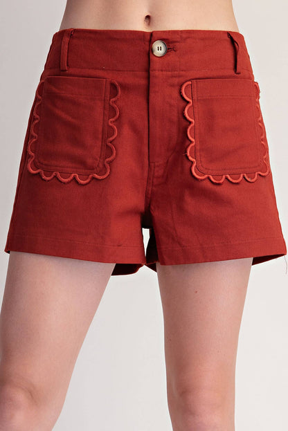 Scallop Detail Pocket Colette Shorts