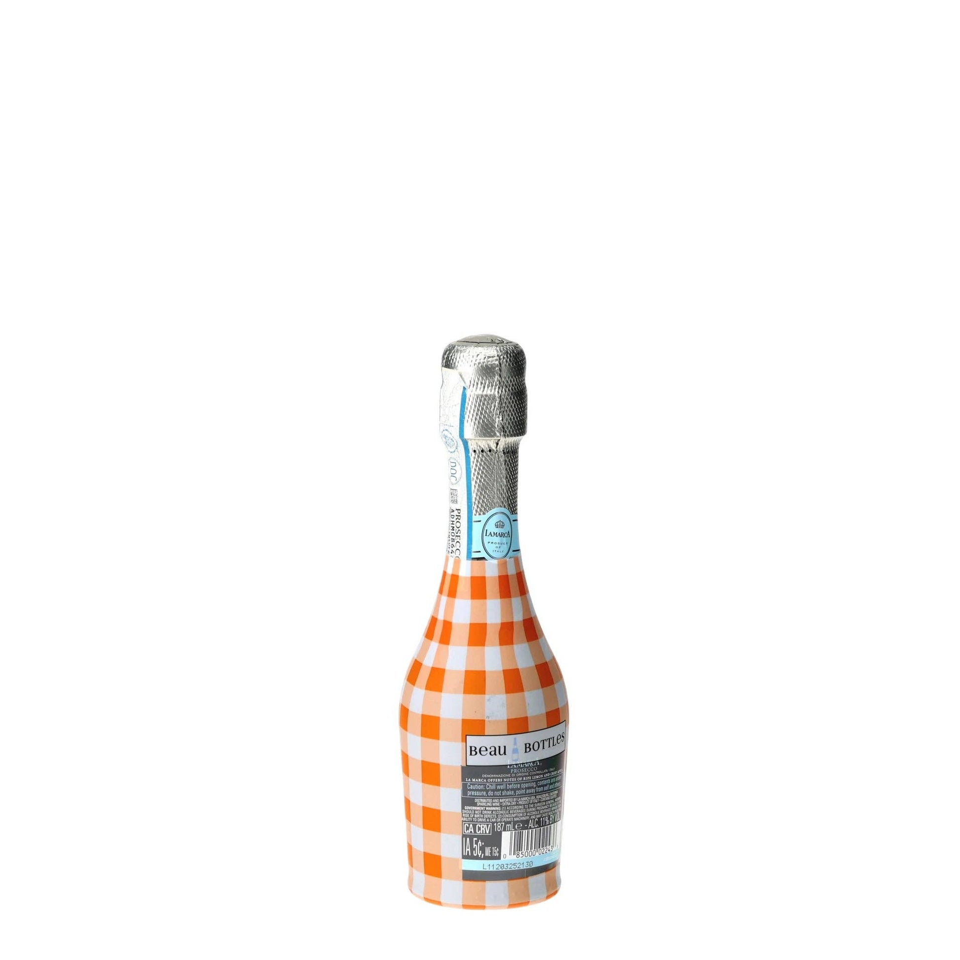 Orange & White Gingham Mini Prosecco Wraps (Set of 3)