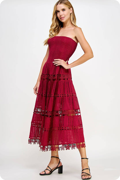 Eyelet Lace Tube Dress