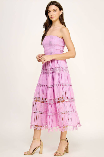 Eyelet Lace Tube Dress