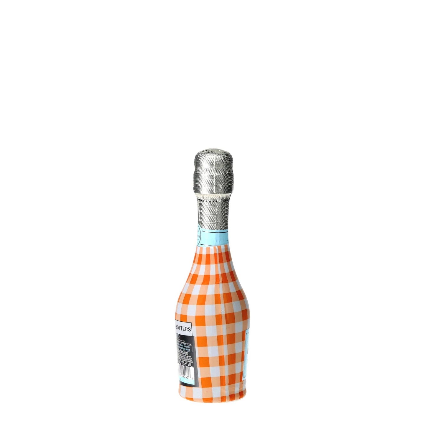 Orange & White Gingham Mini Prosecco Wraps (Set of 3)