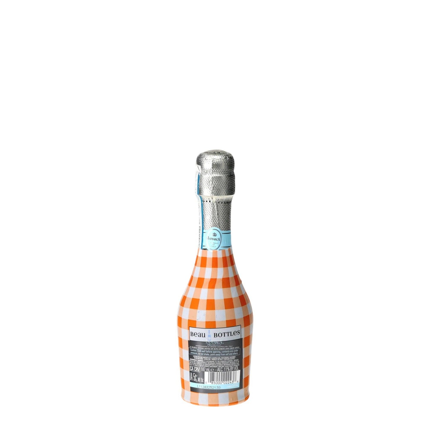 Orange & White Gingham Mini Prosecco Wraps (Set of 3)