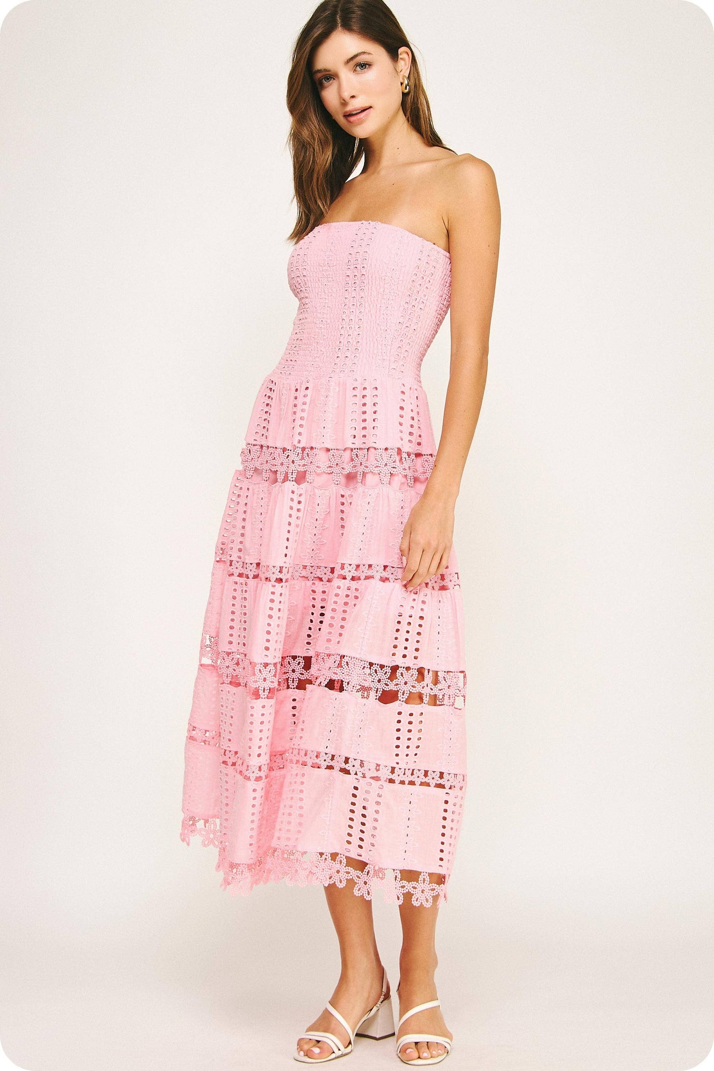 Eyelet Lace Tube Dress