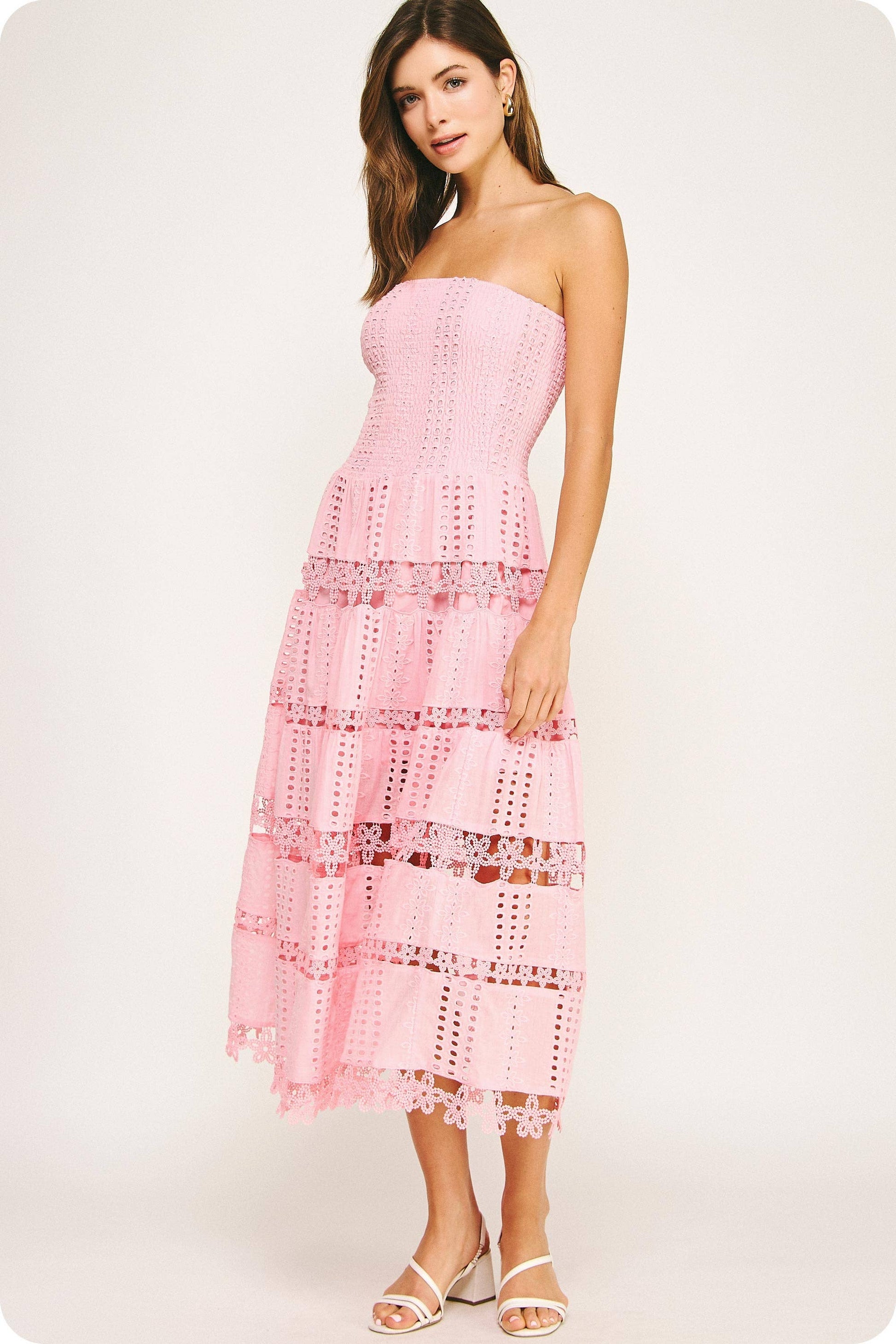 Eyelet Lace Tube Dress