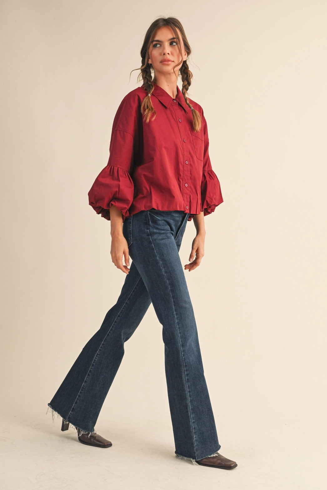 Enmerci: Bubble Sleeve top