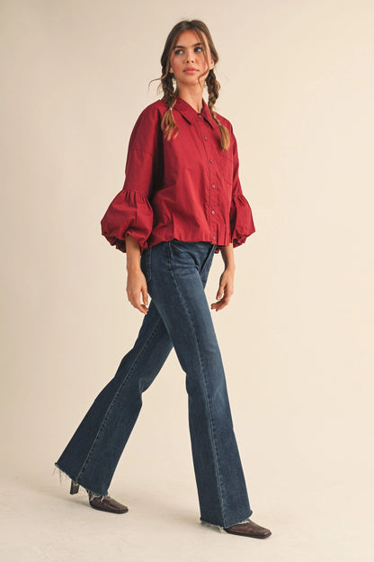 Enmerci: Bubble Sleeve top