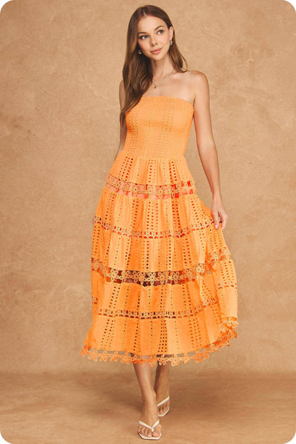 Eyelet Lace Tube Dress